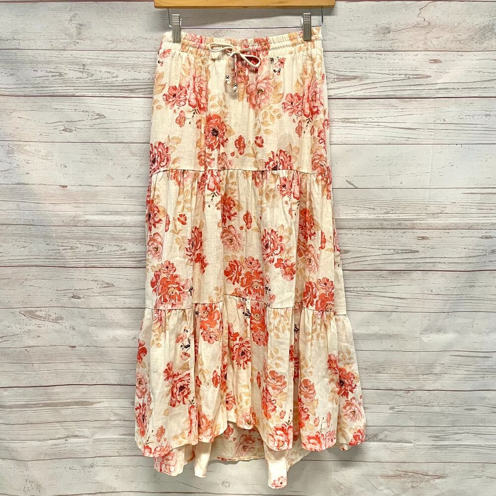 Kivari Florence Tiered Midi Skirt in Sunset Floral - Picture 3 of 8